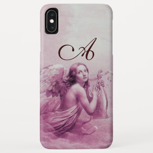 ANGEL PLAYING LYRA OVER DE CLOUDS roze monogram Case-Mate iPhone Case (Achterkant)