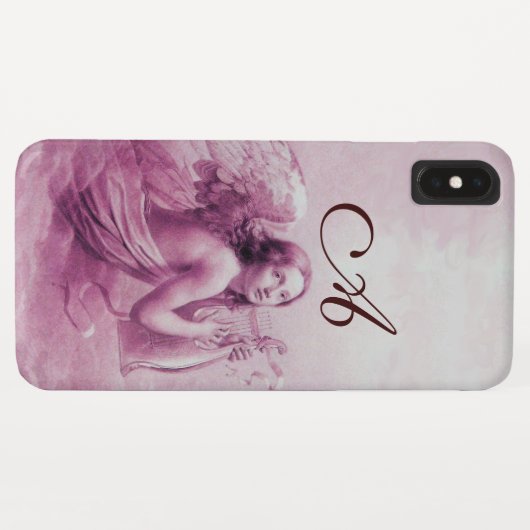 ANGEL PLAYING LYRA OVER DE CLOUDS roze monogram Case-Mate iPhone Case (Achterkant (horizontaal))
