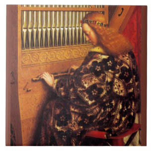 ANGEL PLAYING ORGAN, kerstmuziek Tegeltje