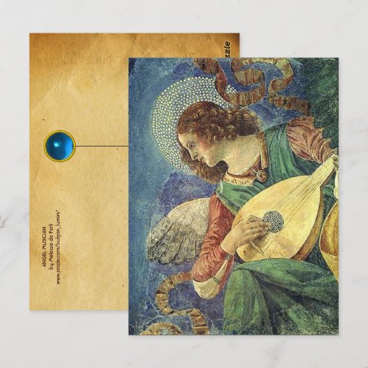 ANGEL PLAYLUTE, perkament Briefkaart (Voorkant / Achterkant)