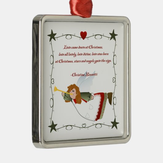 Angel Poem-kerstversiering Metalen Ornament (Rechts)