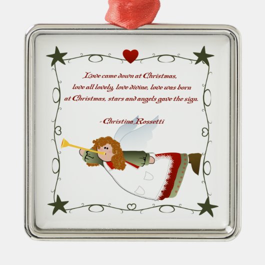 Angel Poem-kerstversiering Metalen Ornament (Voorkant)