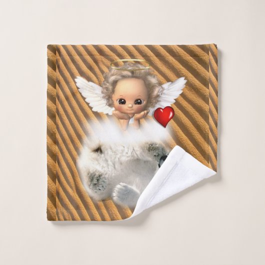 Angel Polar Beer Badkamer Handdoek Sets (Wasdoekje)