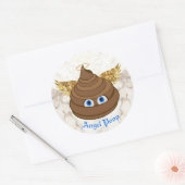 Angel Poop Emoji Ronde Sticker (Envelop)