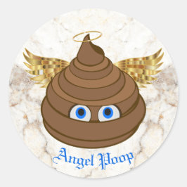 Angel Poop Emoji Ronde Sticker