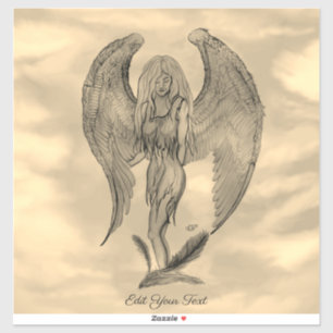 Angel, Potcil Kunst in Marmor Design Sticker