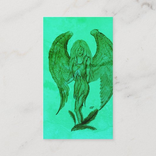 Angel, Potcil Kunst in Marmor Design Visitekaartje (Achterkant)