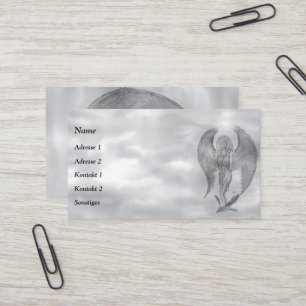 Angel, Potcil Kunst in Marmor Design Visitekaartje
