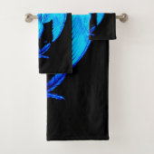 Angel, Potlood Art, blauw zwart design Bad Handdoek (Insitu)