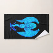 Angel, Potlood Art, blauw zwart design Bad Handdoek (Handdoek)