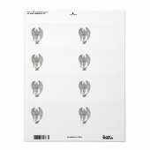 Angel-potloodtekening Zwart-wit ontwerp Etiket (Full Sheet)