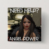 Angel Power Vierkante Button 5,1 Cm (Voorkant)