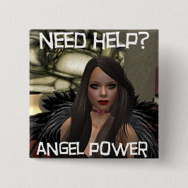 Angel Power Vierkante Button 5,1 Cm