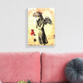 Angel Praying and Heart Canvas Afdruk (Insitu (Woonkamer))