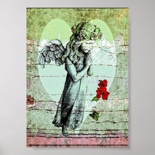 Angel Praying and Heart Poster (Voorkant)