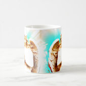 Angel Praying Aqua Blue Sky Spirituele Koffie Mok (Center)