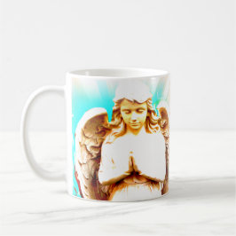 Angel Praying Aqua Blue Sky Spirituele Koffie Mok