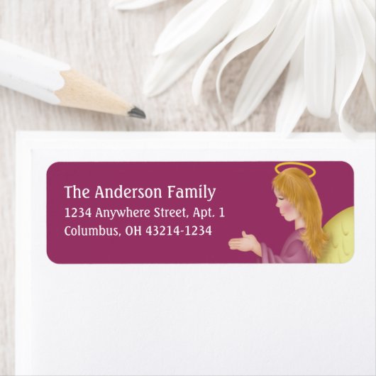 Angel Praying d1b Return Address Labels (Insitu)