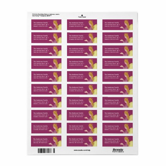 Angel Praying d1b Return Address Labels (Full Sheet)