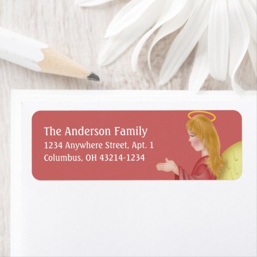 Angel Praying d3b Return Address Labels (Insitu)