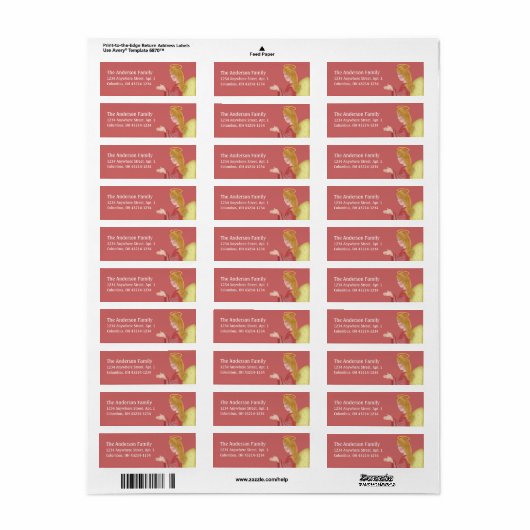 Angel Praying d3b Return Address Labels (Full Sheet)