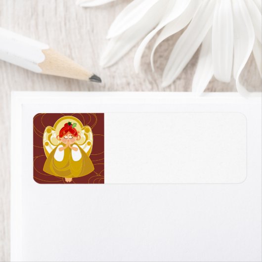 Angel Praying Return Label (Insitu)