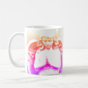 Angel Praying Roze Paarse Sinaasappel Spiritueel Koffiemok