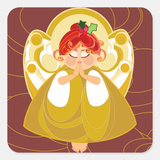 Angel Praying Sticker (Voorkant)