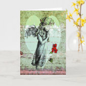 Angel Praying Wenskaart with Heart Kaart (Gele Bloem)