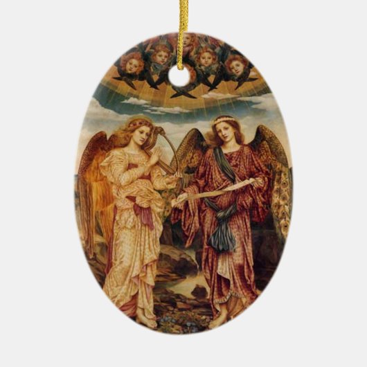Angel Pre-Raphaelite kerstversiering Keramisch Ornament (Voorkant)