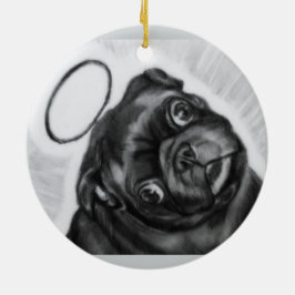 Angel Pug origineel kunstwerk van Carol Zeock Keramisch Ornament