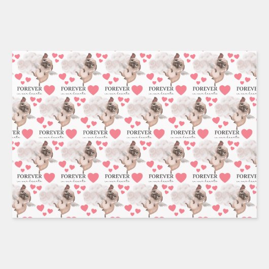 Angel Pug Verpakking Papier Bladen Inpakpapier Vel (Voorkant 3)