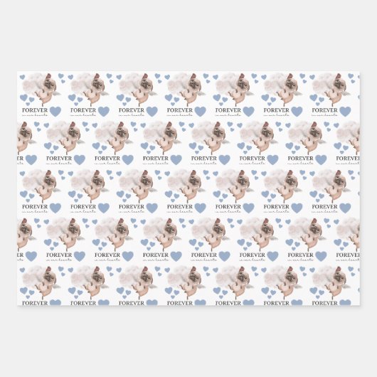 Angel Pug Wrapping Paper Flat Sheet Set 3 (Voorkant 2)