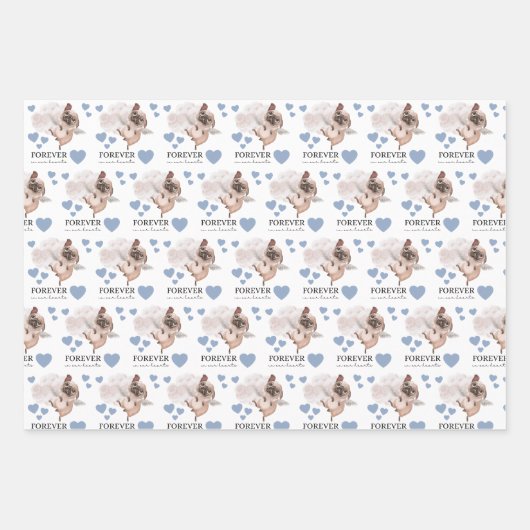 Angel Pug Wrapping Paper Flat Sheet Set 3 (Voorkant)