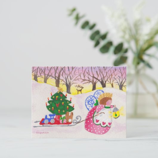 Angel Pulling Briefkaart (Staand voorkant)