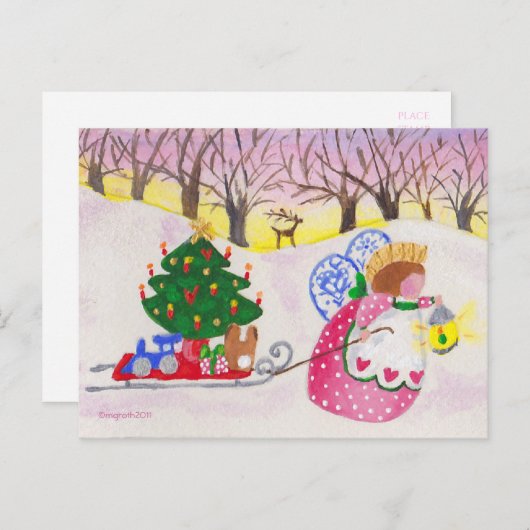 Angel Pulling Briefkaart (Voorkant / Achterkant)