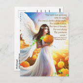 Angel Pumpkin Thanksgiving Herfst Mooie Kunst Briefkaart (Voorkant / Achterkant)