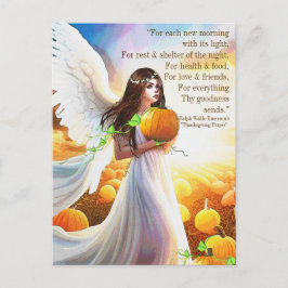 Angel Pumpkin Thanksgiving Herfst Mooie Kunst Briefkaart