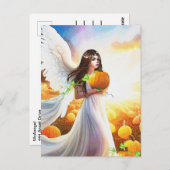 Angel Pumpkin Wings Herfst Prachtige Fantasy Art Briefkaart (Voorkant / Achterkant)