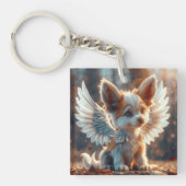 Angel Puppy Digitale Kunst Sleutelhanger (Voorkant)