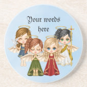 Angel Quartet Pixel Art Zandsteen Onderzetter (Voorkant)