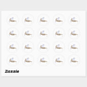 Angel Rabbit Bruin Blauw Rozen Ronde Sticker (Vel)