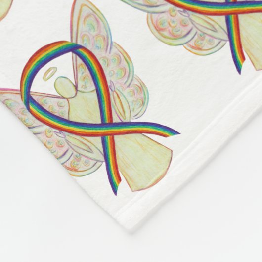 Angel Rainbow Awareness Ribbon Soft Blankets Fleece Deken (Hoek)