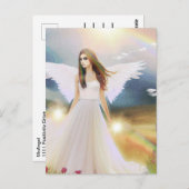 Angel Rainbow Light Hope Vleugels Bloemen Fantasy Briefkaart (Voorkant / Achterkant)