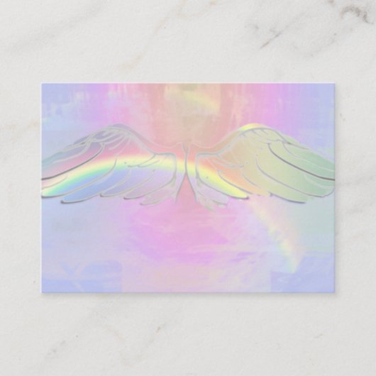Angel Rainbow Light Sparkle Gold-Kaart Visitekaartje (Voorkant)