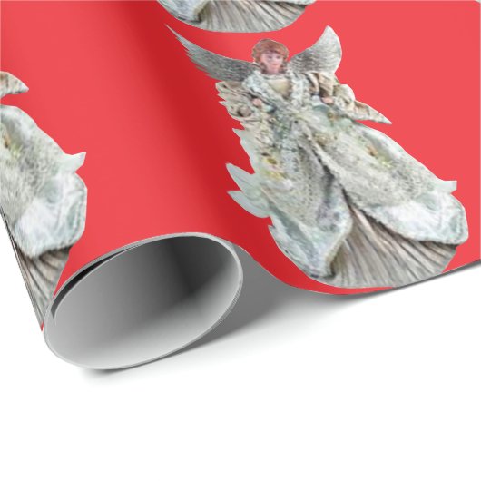 Angel Red Wrapping Paper Cadeaupapier (Rol Hoek)