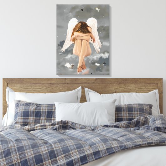 Angel Resting Canvas Afdruk (Insitu (Slaapkamer))