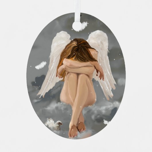 Angel, Resting. Keramisch Ornament (Voorkant)