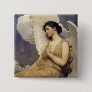 Angel Resting Vierkante Button 5,1 Cm