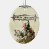 Angel Ride Horses Kerstboom Keramisch Ornament (Rechts)